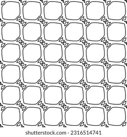 Black and white abstract vector image. Stylish texture with figures from lines for web page, textures, card, poster, fabric, textile. Monochrome graphic repeating design. Monochrome pattern.