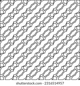 Black and white abstract vector image. Stylish texture with figures from lines for web page, textures, card, poster, fabric, textile. Monochrome graphic repeating design. Monochrome pattern.