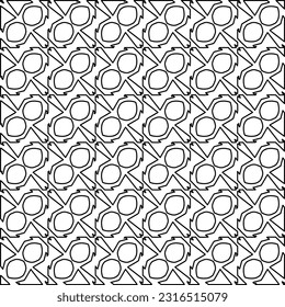 Black and white abstract vector image. Stylish texture with figures from lines for web page, textures, card, poster, fabric, textile. Monochrome graphic repeating design. Monochrome pattern.