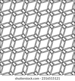 Black and white abstract vector image. Stylish texture with figures from lines for web page, textures, card, poster, fabric, textile. Monochrome graphic repeating design. Monochrome pattern.