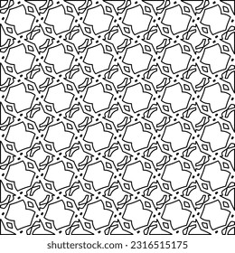 Imagen vectorial abstracta en blanco y negro. Textura elegante con figuras de líneas para página web, texturas, tarjeta, afiche, tela, textil. Diseño repetitivo gráfico monocromo. Patrón monocromo.