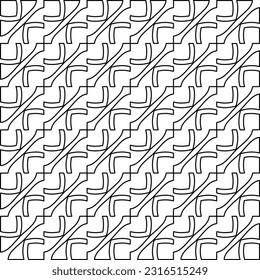 Black and white abstract vector image. Stylish texture with figures from lines for web page, textures, card, poster, fabric, textile. Monochrome graphic repeating design. Monochrome pattern.