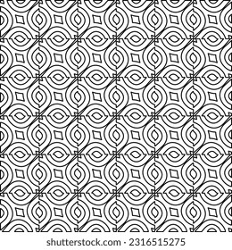 Abstraktes, schwarz-weißes Vektorbild. Stilvolle Textur mit Figuren von Linien für Web-Seite, Texturen, Karte, Poster, Stoff, Textilien. Monochrome grafische Wiederholungsdesign. Monochrome Muster.