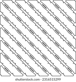 Black and white abstract vector image. Stylish texture with figures from lines for web page, textures, card, poster, fabric, textile. Monochrome graphic repeating design. Monochrome pattern.