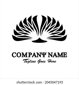 Logo de vector abstracto en blanco y negro. ilustración de las alas de pájaro.  Plantilla de logotipo para empresas. Simple y fresco