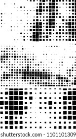 Black and white abstract vector pattern of squares