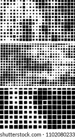 Black and white abstract vector pattern of squares