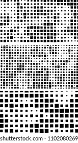 Black and white abstract vector pattern of squares