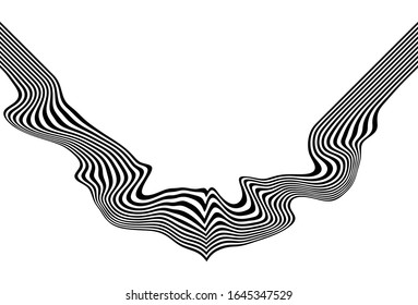 Black and white abstract vector pattern of wavy lines. For covers, business cards, banners, prints on clothes, wall decor, posters, sites, posts on social networks, videos. Modern vector pattern