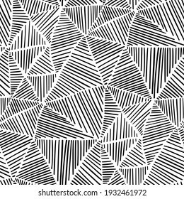 Black and white abstract vector seamless pattern