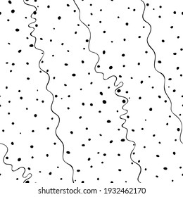 Black and white abstract vector seamless pattern