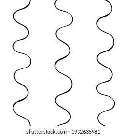Black and white abstract vector seamless pattern with wavy lines