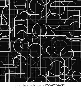 black and white abstract, vector, seamless pattern. for decorating interiors and scenes in an abstract style