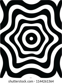 Black & white abstract vector stylish pattern with optical illusion