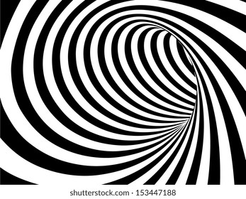 Black And White Abstract Vector Tunnel