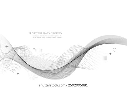 black and white abstract vector wallpaper.smooth line.wave effect.