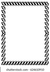 Black and white abstract vertical frame. Copy space. Vector clip art.