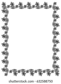 Black and white abstract vertical frame. Copy space. Vector clip art.