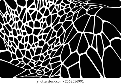 BLACK AND WHITE Abstract Voronoi 