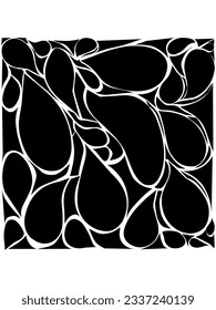 Black and white abstract water drop shape pattern, for seamless, wallpaper, tattoo, decoration, vintage ornament
 vector, illustration