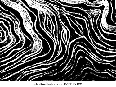 Black and white abstract wave grunge pattern. Vector background.