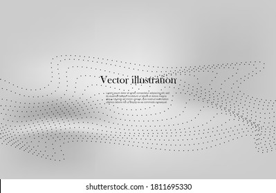 onda abstracta en blanco y negro. Fondo claro. Ilusión óptica. Ilustración vectorial.