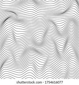 black and white abstract wave moving background.