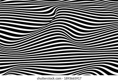 black and white abstract wave moving background.
