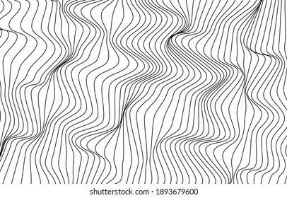 black and white abstract wave moving background.