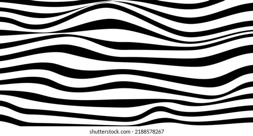 Fondo de movimiento de ondas abstractas en blanco y negro.