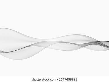 Black and white abstract wave on white background