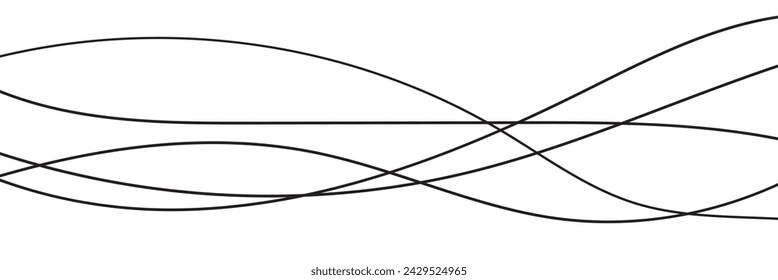  black and white abstract wave thin curved lines graphic for design, coloring abstract thin wave