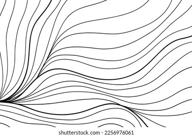 black and white abstract wavy background