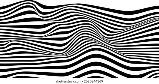 Fondo ondulado abstracto blanco y negro