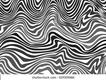 Black and white abstract wavy background