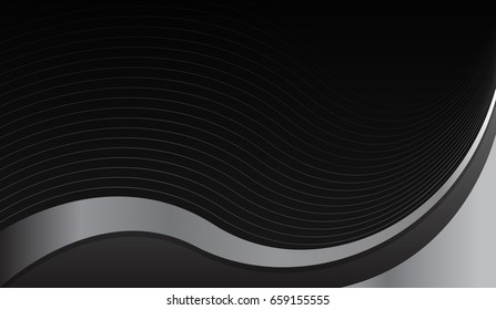 Black and White Abstract Wavy Background Vector Illustration.
