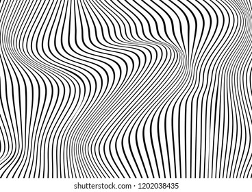 Black White Abstract Wavy Lines Background Stock Vector (Royalty Free ...