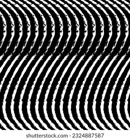 Black and white abstract wavy lines in seamless pattern. Vector illustration graphic.