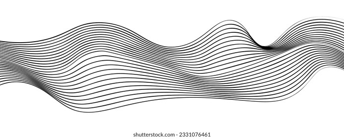 black and white abstract wavy lines background