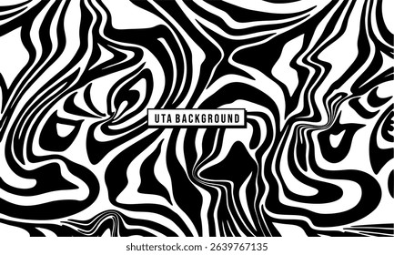 Black, white, abstract, wavy pattern