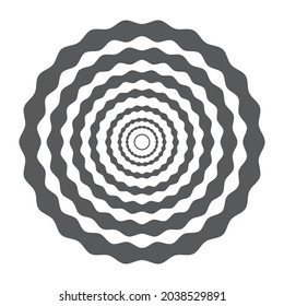 Agujero abstracto en blanco y negro. Ilusión óptica. Ilustración vectorial torcida.