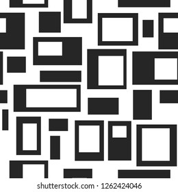 
Black and white abstraction. Square elements. Vector image.