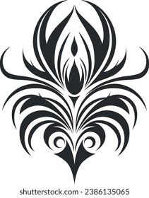 black and white abstraction without background