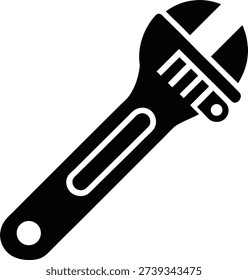 Black and white adjustable wrench with open end and box end tool