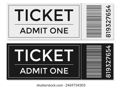Black and white admit one tickets