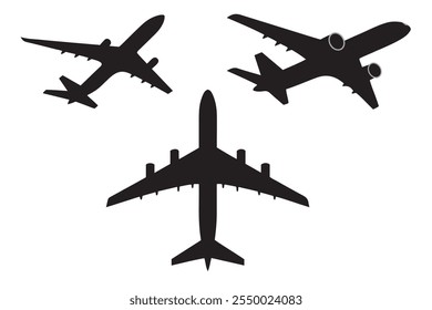 Black and White Aeroplane Silhouette