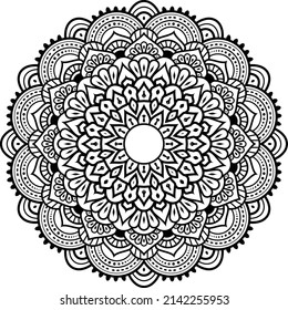 
Diseño de mandala vectorial de la estética blanca negra