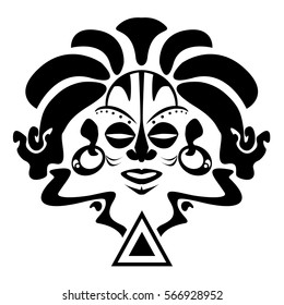 Black and white African mask