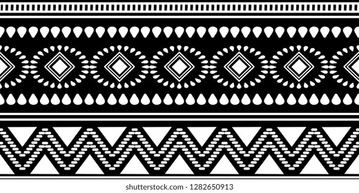 Black and white african tribal pattern background. Abstract traditional ethnic hand drawn motif monochrome colors vector illustration for fashion textile print.