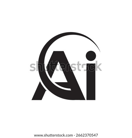 Black and White AI Logo
